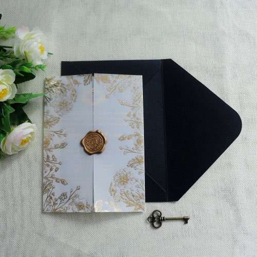 Acrylic Marriage Invitation Card Elegant Invitation Foiling Printing